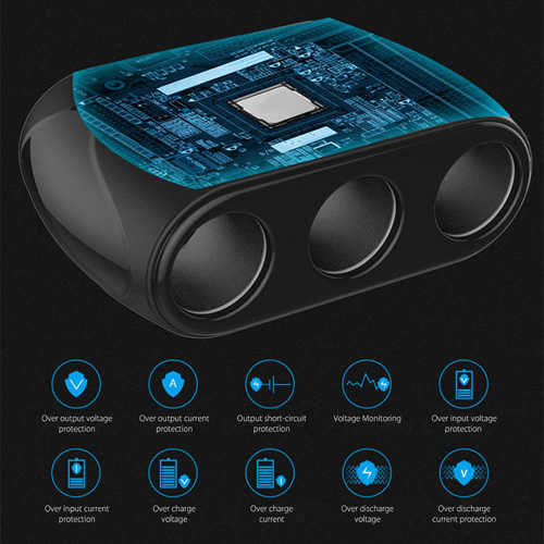 מפצל שקע מצת רכב PHILIPS x3 דגם DLP2019